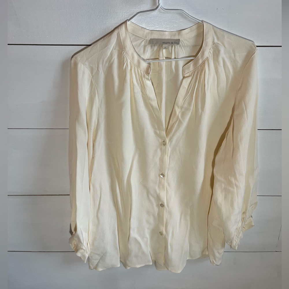 Monk & Lou Cream Button-Up Women's Top